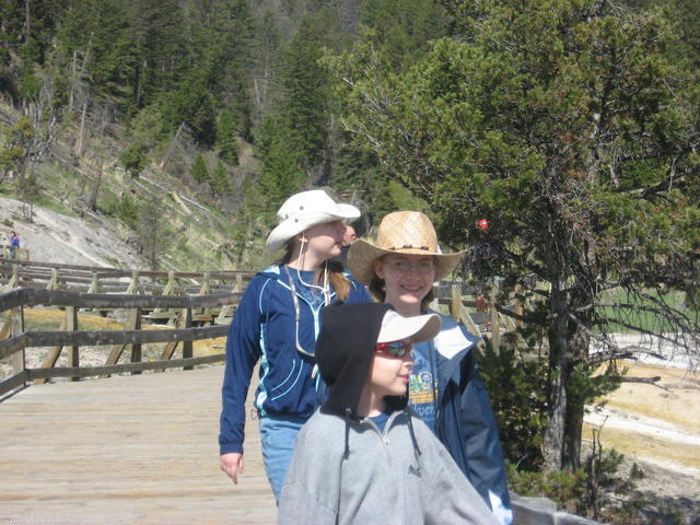 Girls at Mammoth Hot Springs