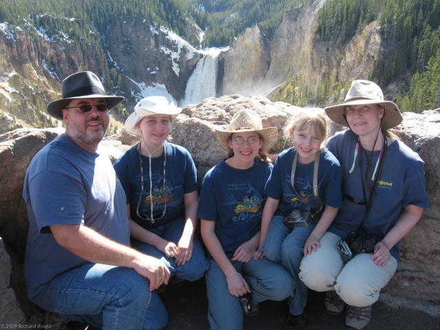 Family with view of Lower Falls