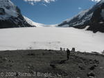 Footprints on the toe of Athabasca Glacier