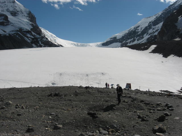 Footprints on the toe of Athabasca Glacier