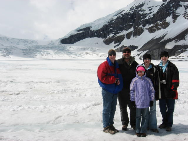 Family on Athabasca Glacier
