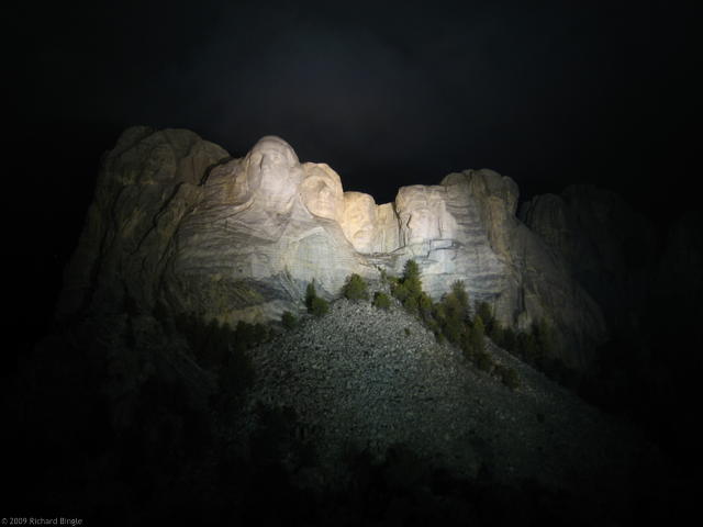 Mt. Rushmore at night