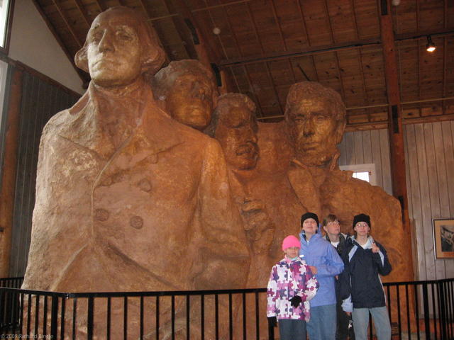 Karen and girls posing as the Presidents