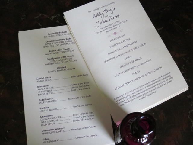 Wedding Program